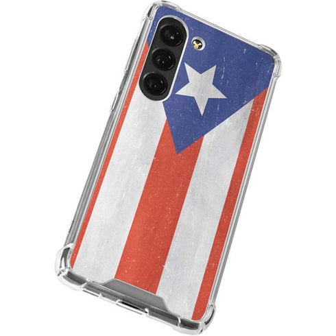Puerto Rico Flag Distressed Galaxy S23 Clear Case